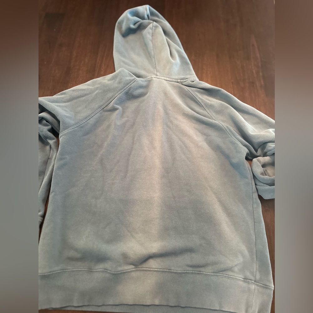 The North Face Sweatshirt Hoodie Women's S Long Sleeve Graphic Logo Pocket Blue - Picture 8 of 9